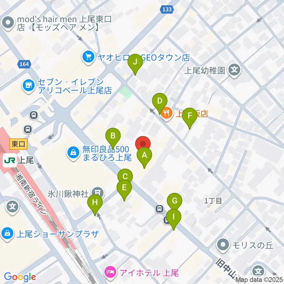 ワイワイミュージックスタジオ 上尾店周辺の駐車場・コインパーキング一覧地図