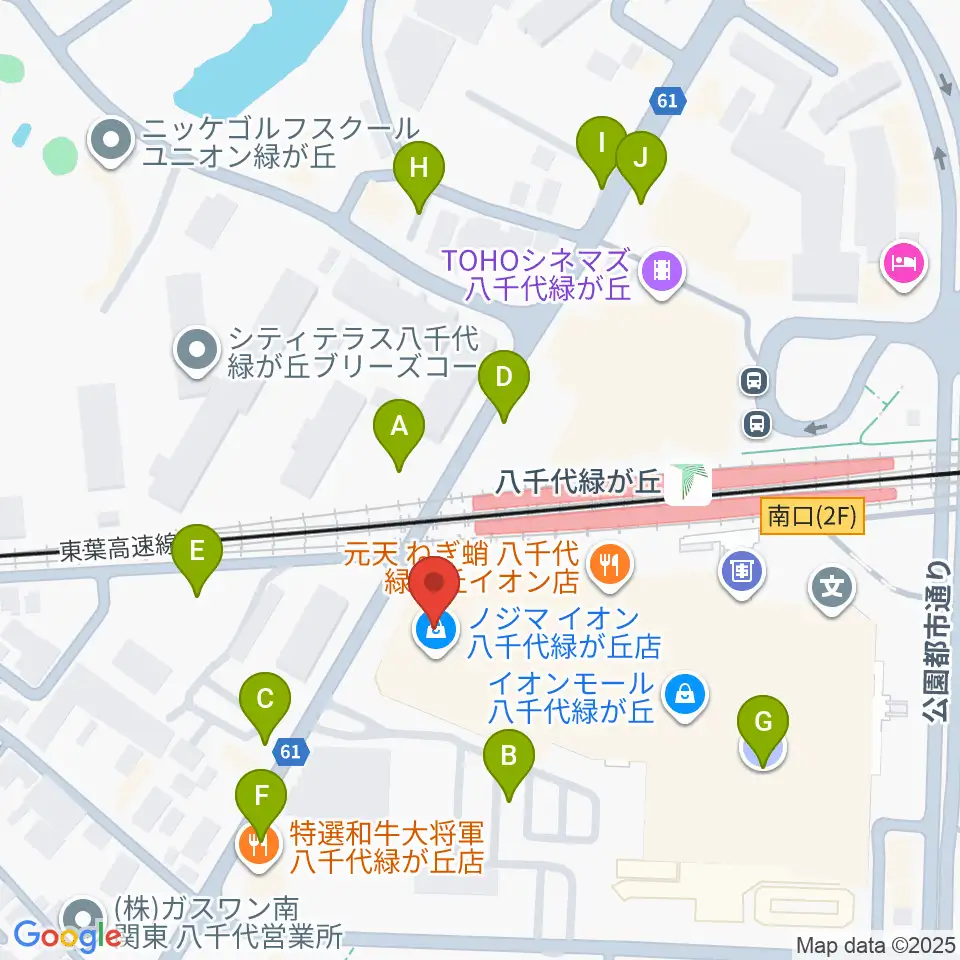 島村楽器 イオンモール八千代緑が丘店周辺の駐車場・コインパーキング一覧地図
