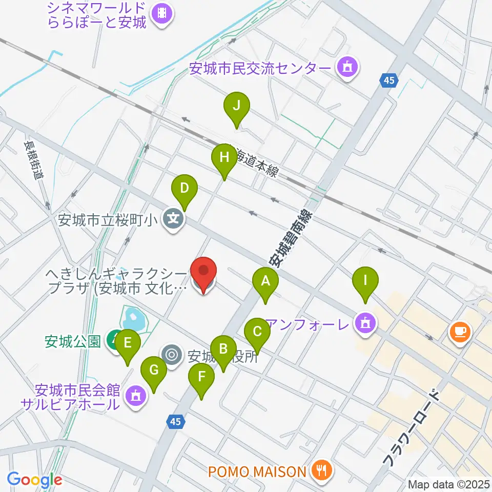 へきしんギャラクシープラザ周辺の駐車場・コインパーキング一覧地図