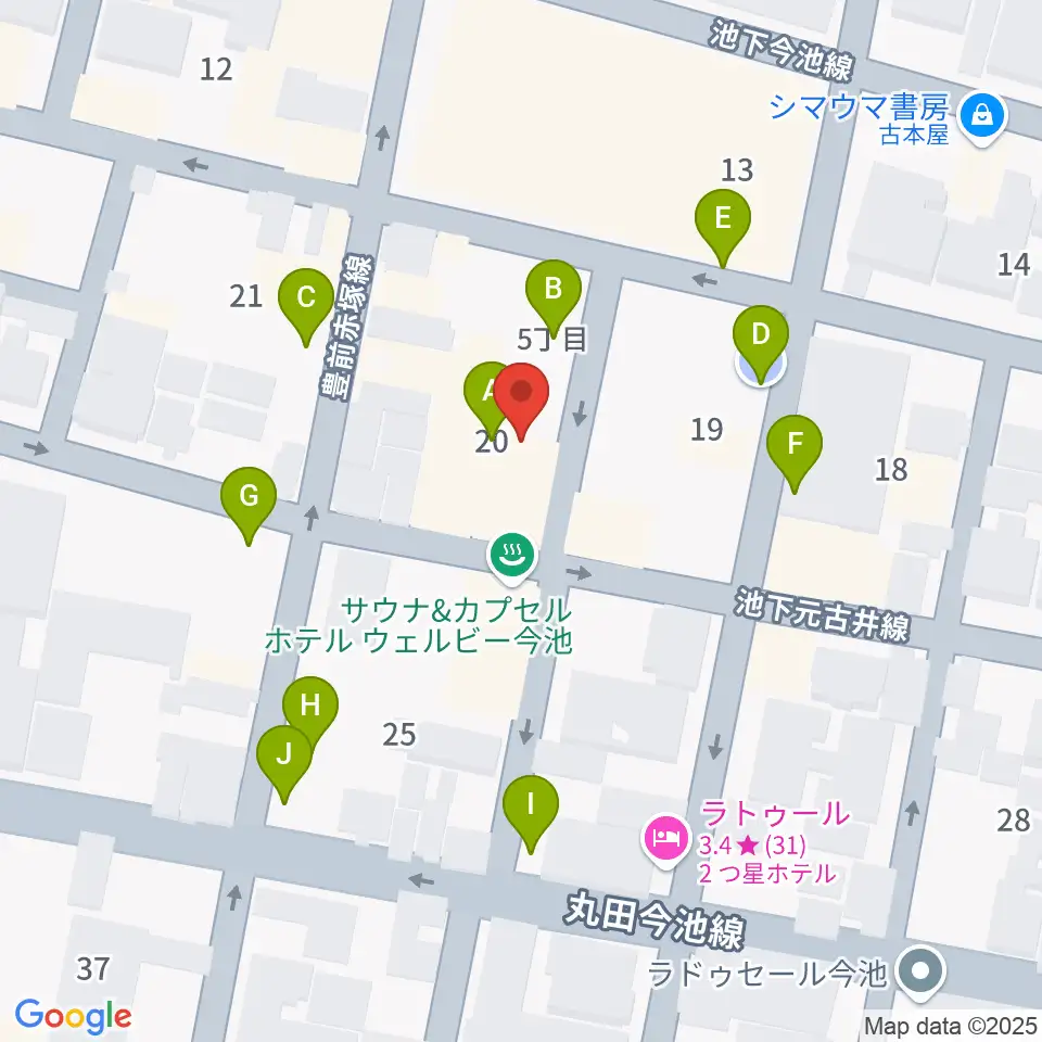 今池イマーゴ周辺の駐車場・コインパーキング一覧地図