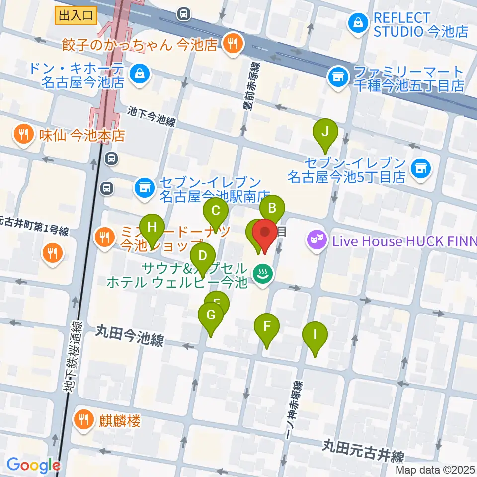 今池イマーゴ周辺の駐車場・コインパーキング一覧地図