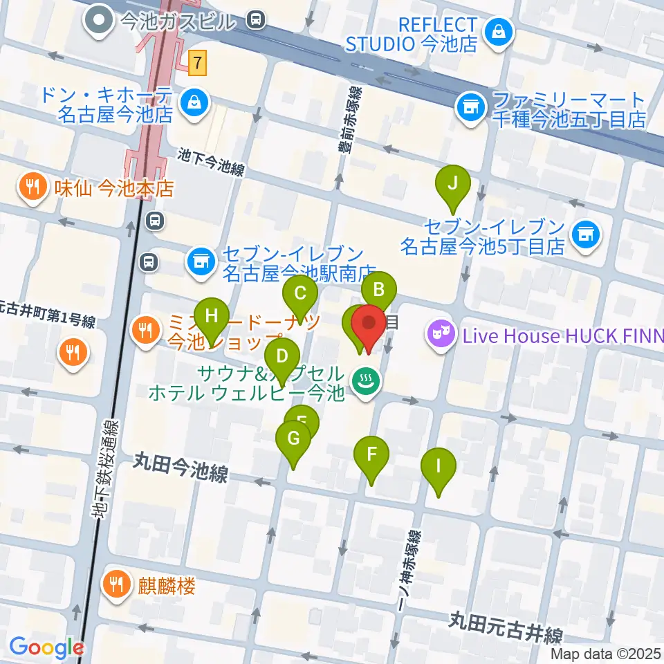 今池イマーゴ周辺の駐車場・コインパーキング一覧地図