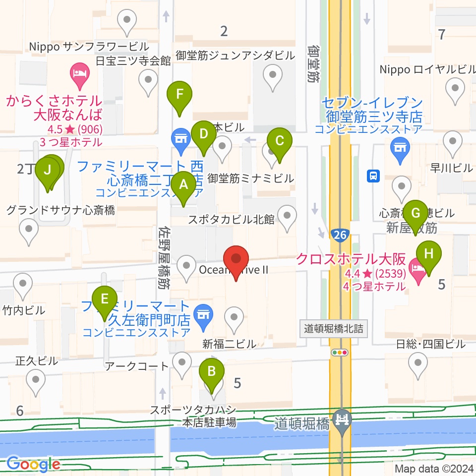 心斎橋PANHEAD GROOVE周辺の駐車場・コインパーキング一覧地図