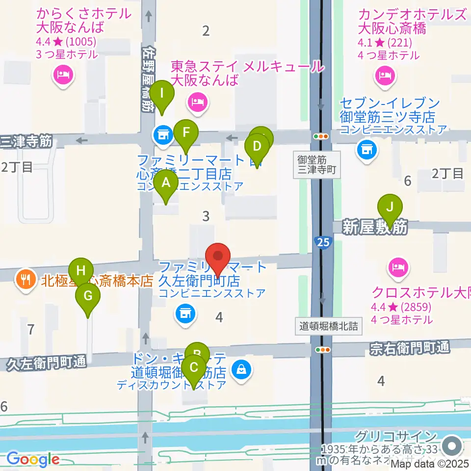 心斎橋PANHEAD GROOVE周辺の駐車場・コインパーキング一覧地図