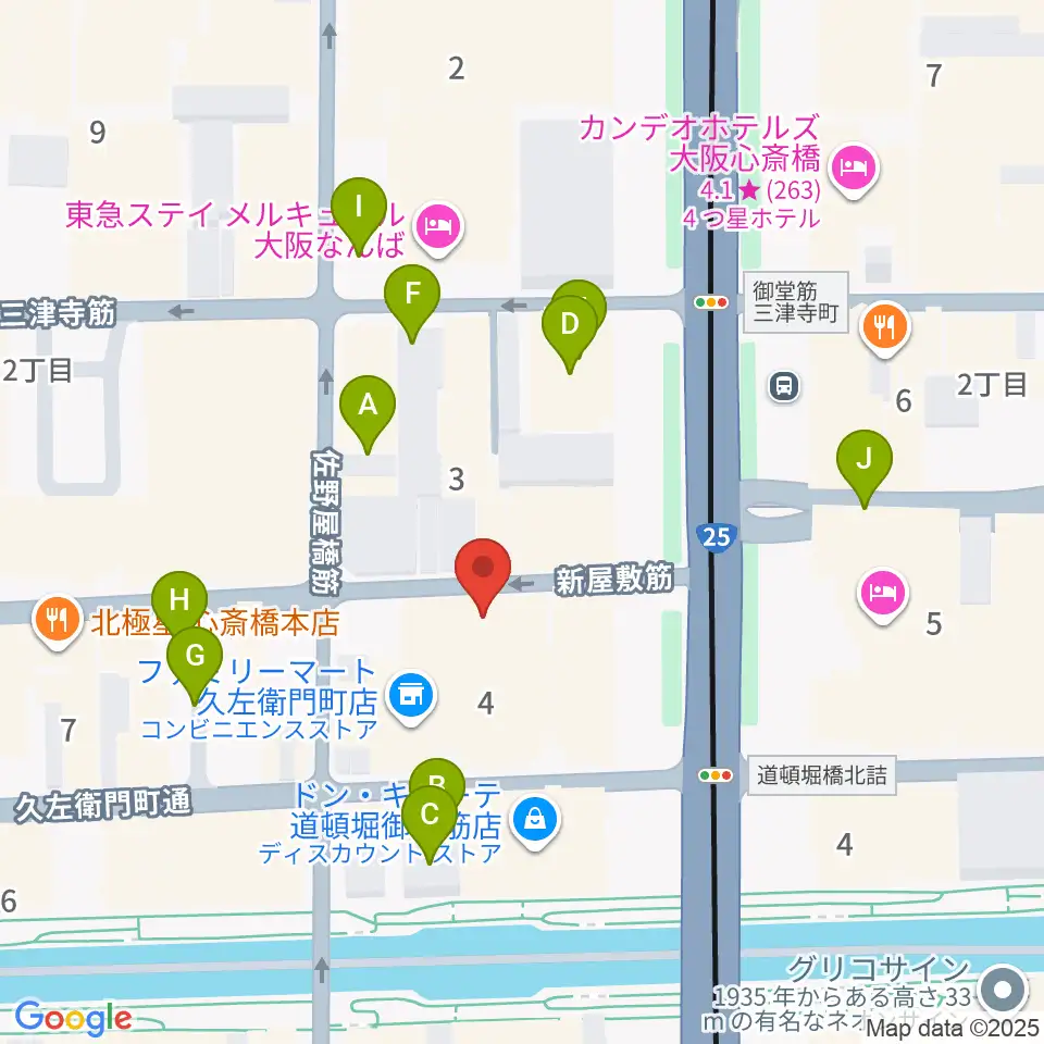 心斎橋PANHEAD GROOVE周辺の駐車場・コインパーキング一覧地図