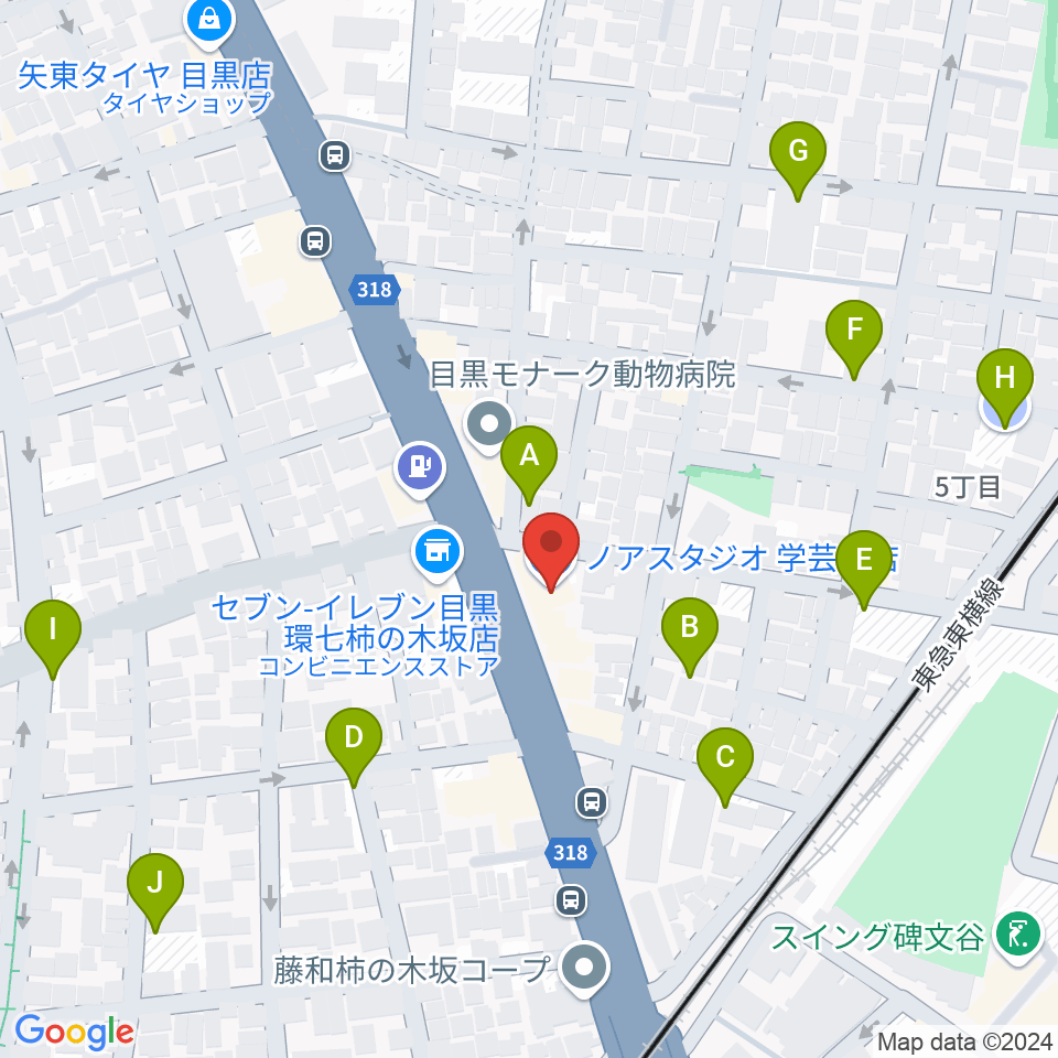 サウンドスタジオノア 学芸大店周辺の駐車場・コインパーキング一覧地図