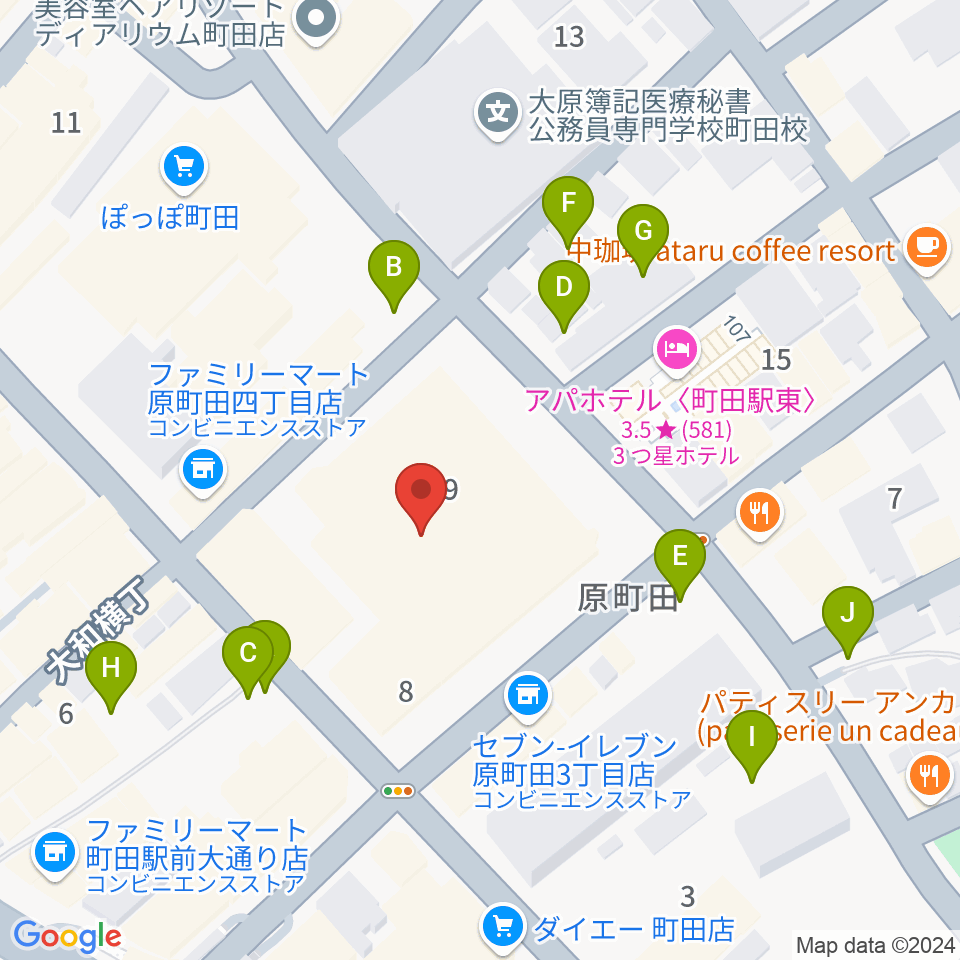 ディスクユニオン町田店周辺の駐車場・コインパーキング一覧地図