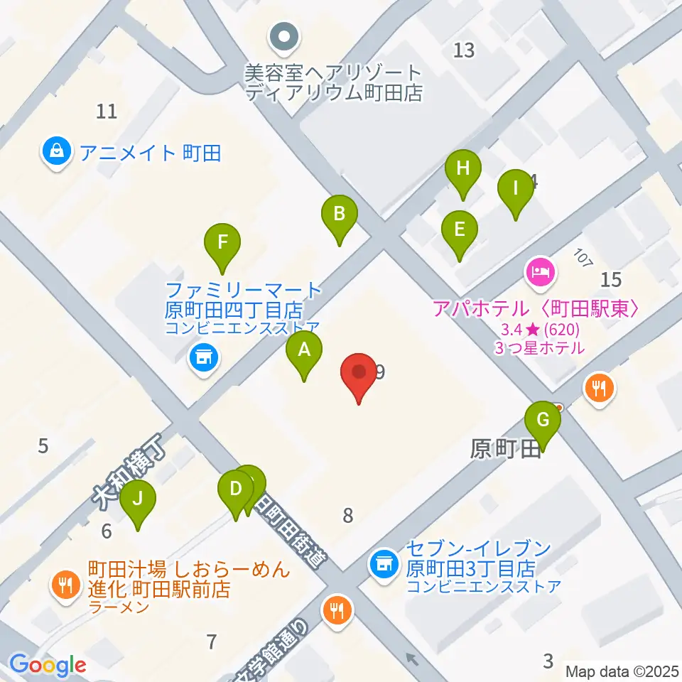 ディスクユニオン町田店周辺の駐車場・コインパーキング一覧地図
