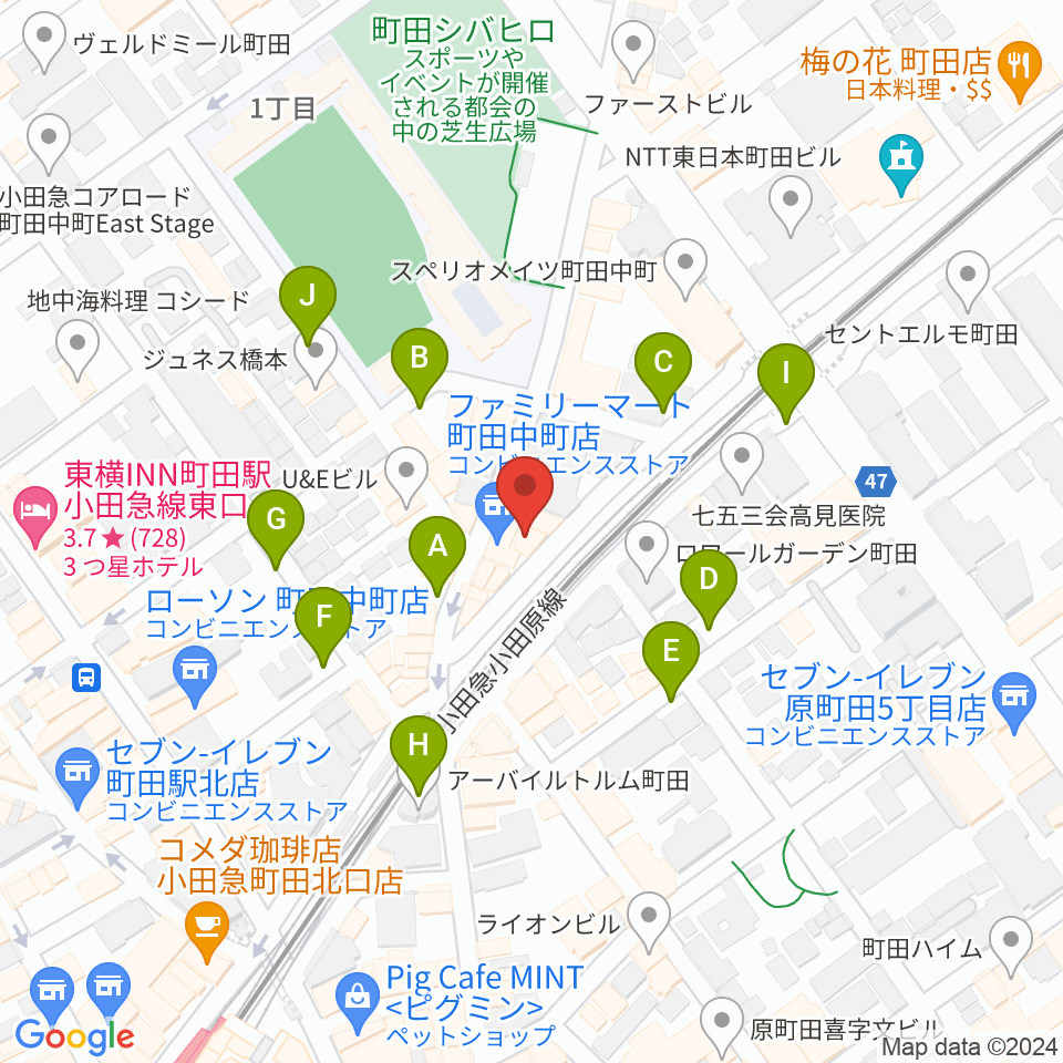 SEALミュージックスクール町田校周辺の駐車場・コインパーキング一覧地図
