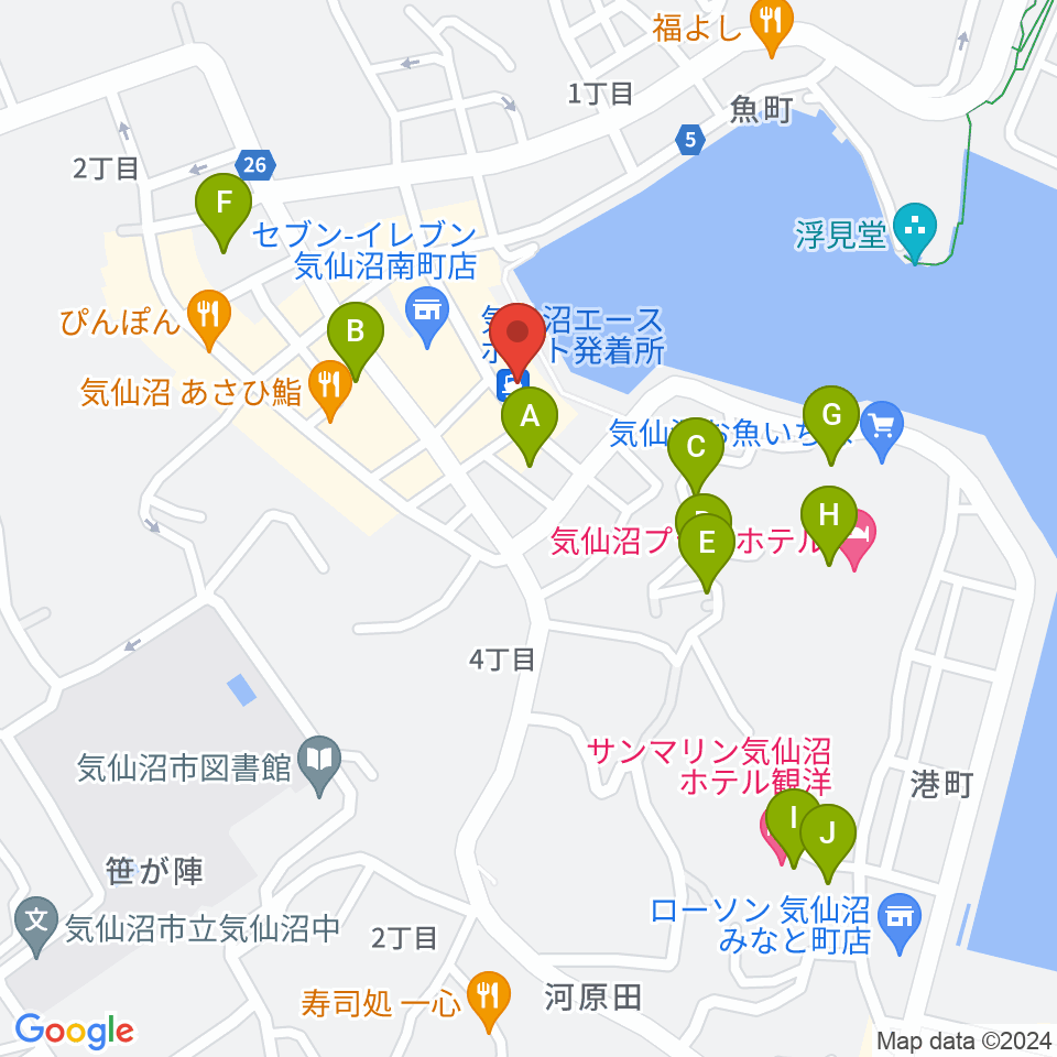 ラヂオ気仙沼 ぎょっとエフエム周辺の駐車場・コインパーキング一覧地図