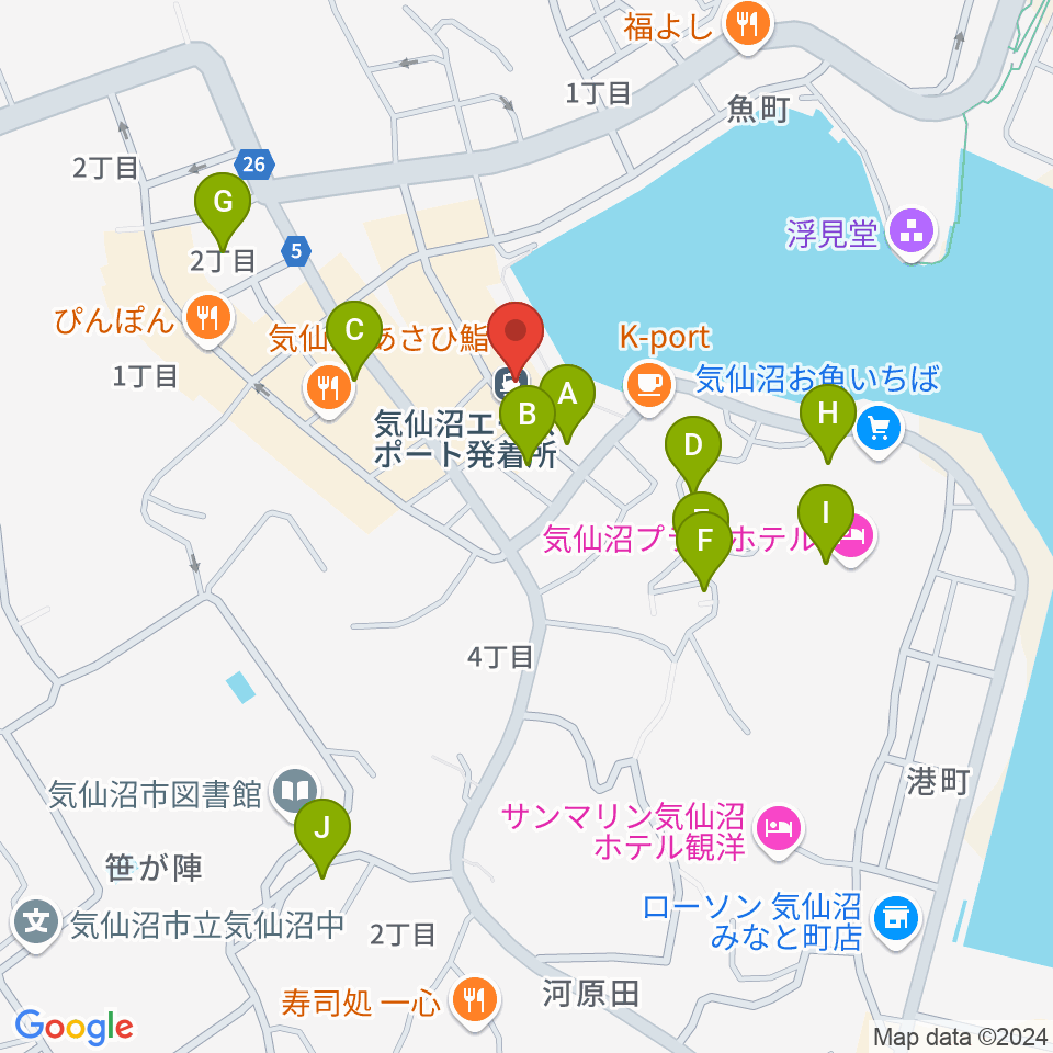 ラヂオ気仙沼 ぎょっとエフエム周辺の駐車場・コインパーキング一覧地図