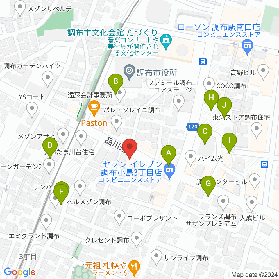 調布ヴァイオリン周辺の駐車場・コインパーキング一覧地図