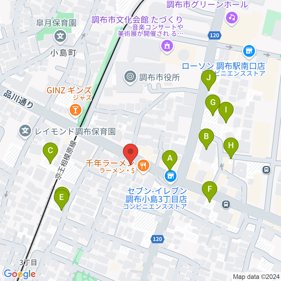 調布ヴァイオリン周辺の駐車場・コインパーキング一覧地図