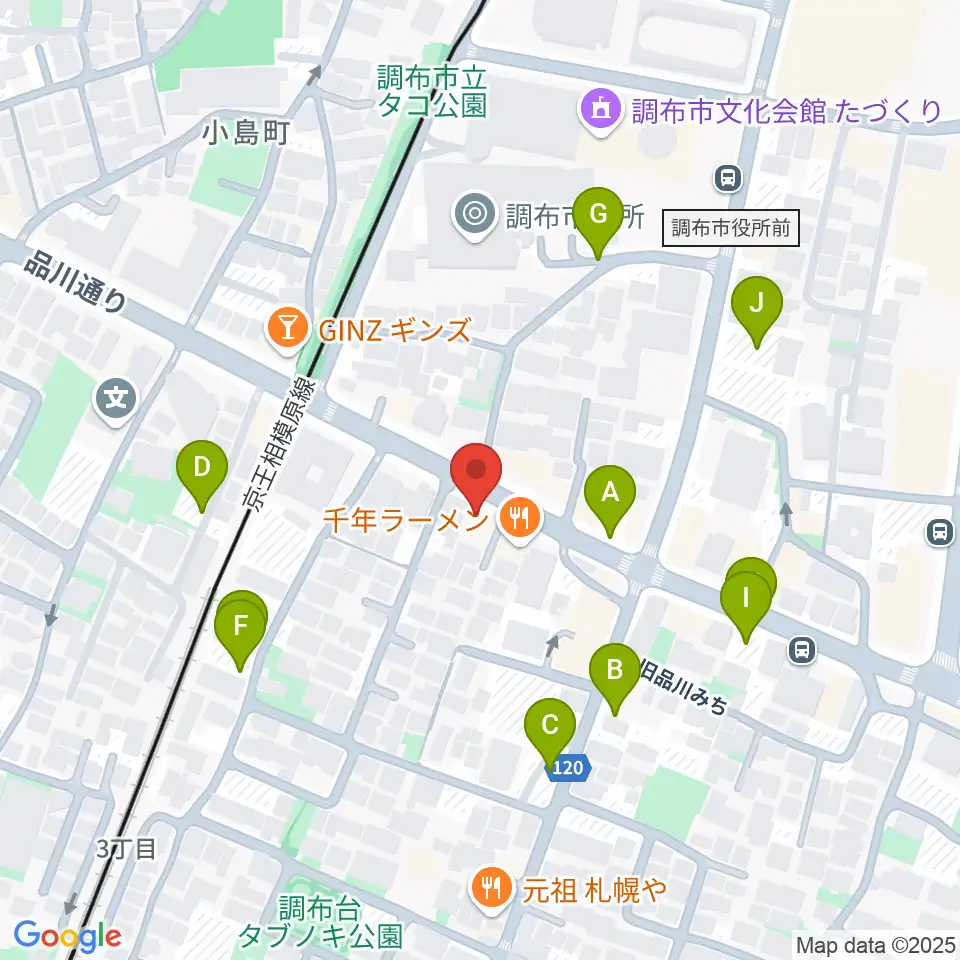 調布ヴァイオリン周辺の駐車場・コインパーキング一覧地図