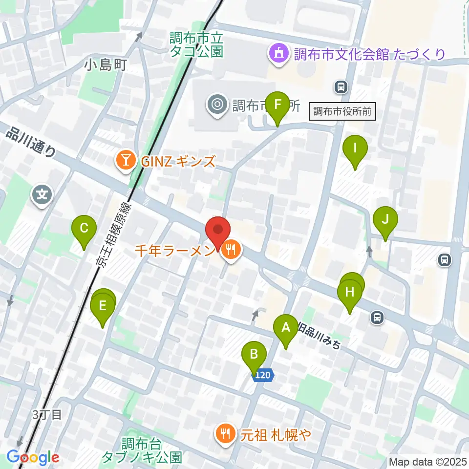 調布ヴァイオリン周辺の駐車場・コインパーキング一覧地図