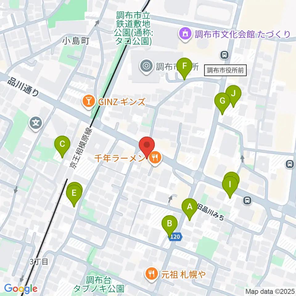 調布ヴァイオリン周辺の駐車場・コインパーキング一覧地図