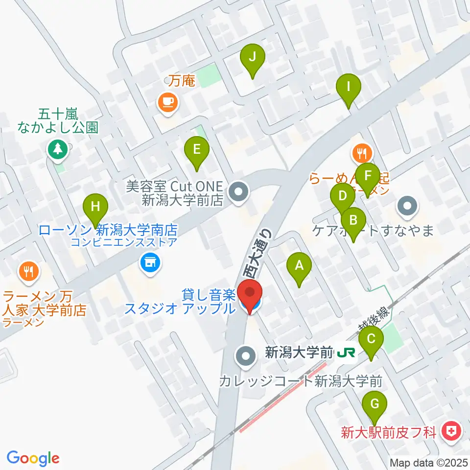 スタジオアップル周辺の駐車場・コインパーキング一覧地図