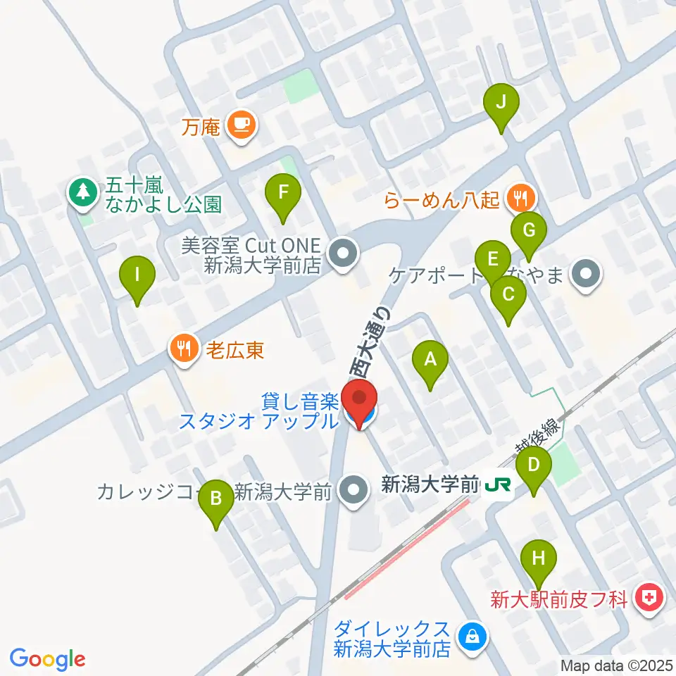 スタジオアップル周辺の駐車場・コインパーキング一覧地図