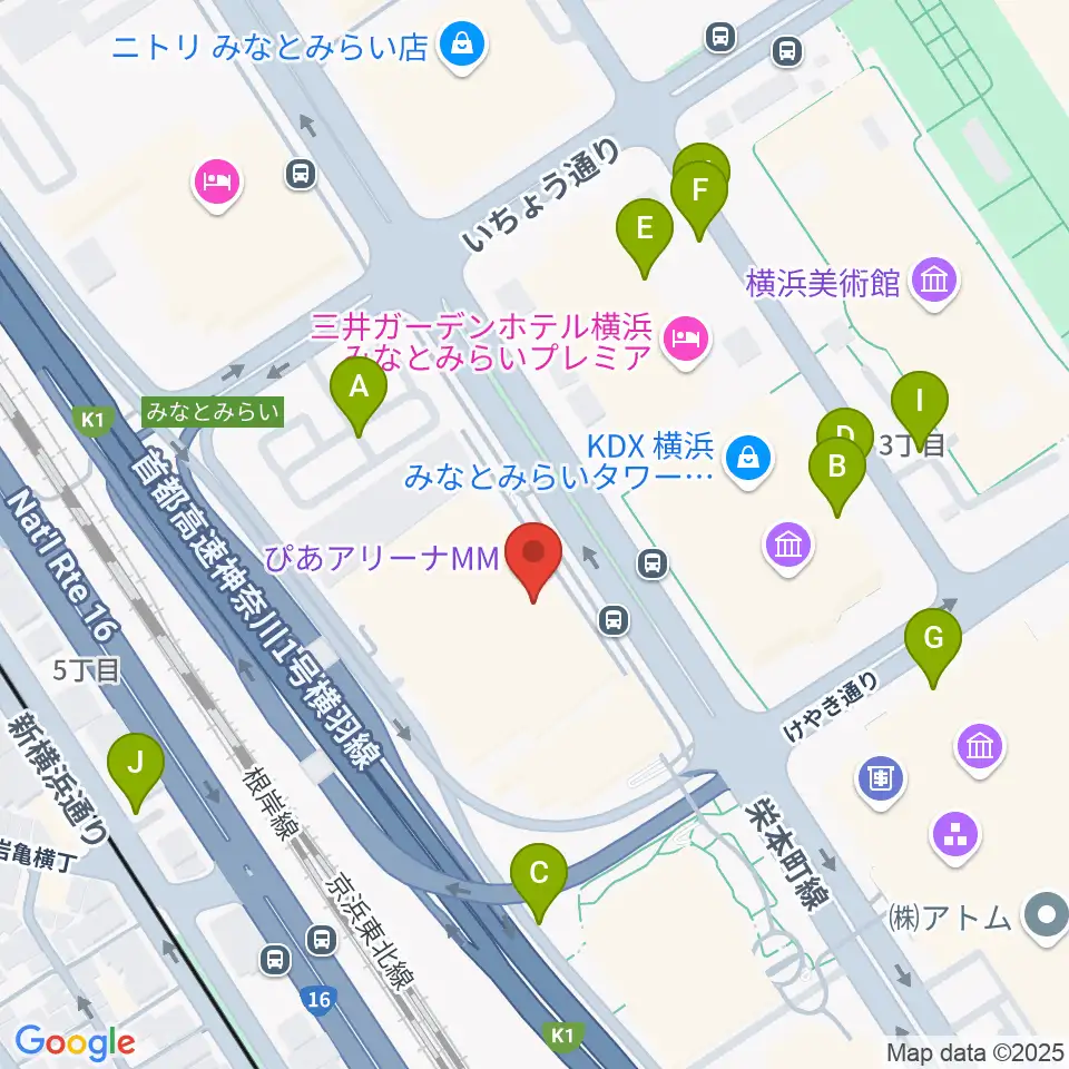 ぴあアリーナMM周辺の駐車場・コインパーキング一覧地図