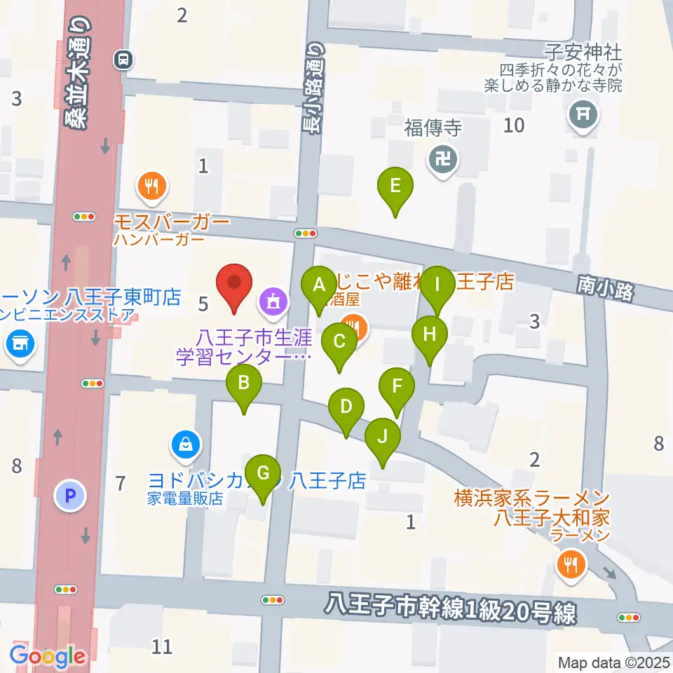 八王子クリエイトホール周辺の駐車場・コインパーキング一覧地図