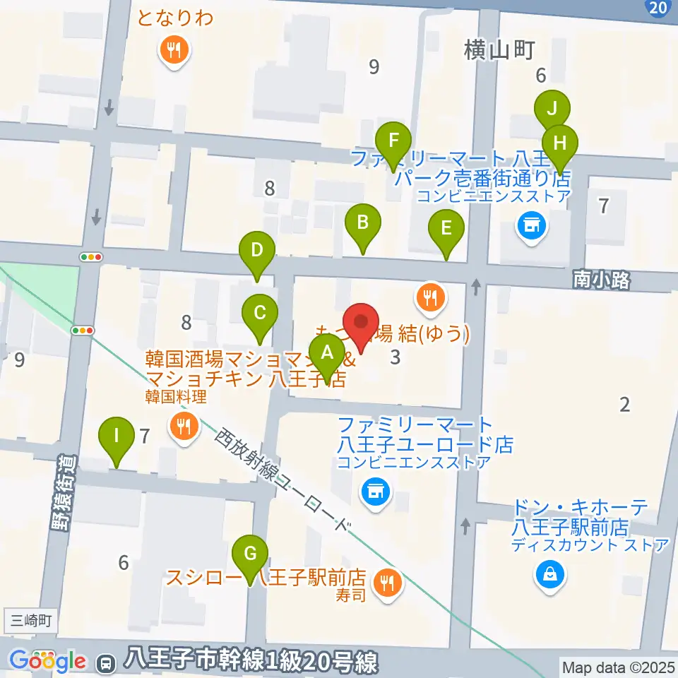 八王子ブッチャー周辺の駐車場・コインパーキング一覧地図