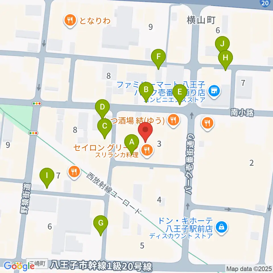 八王子ブッチャー周辺の駐車場・コインパーキング一覧地図