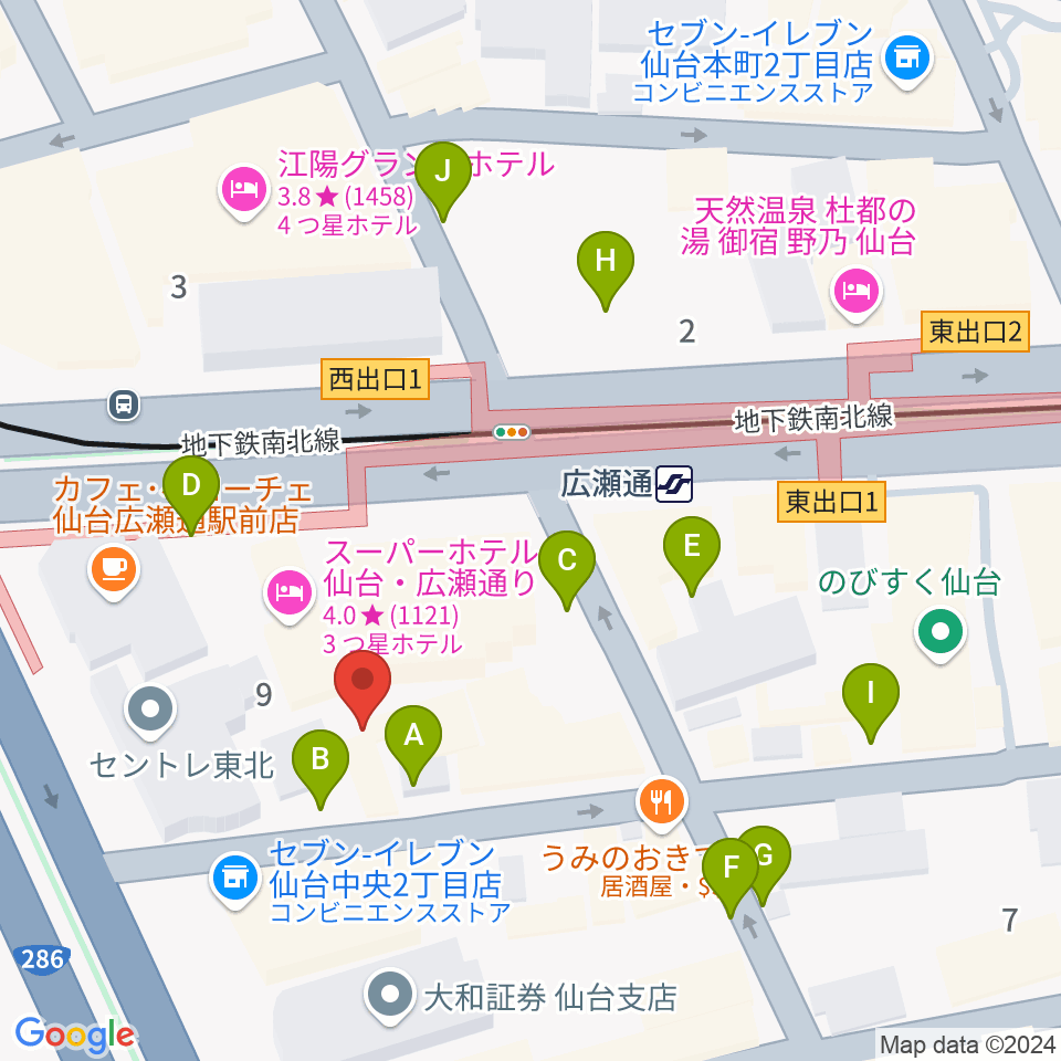 仙台ルフラン周辺の駐車場・コインパーキング一覧地図