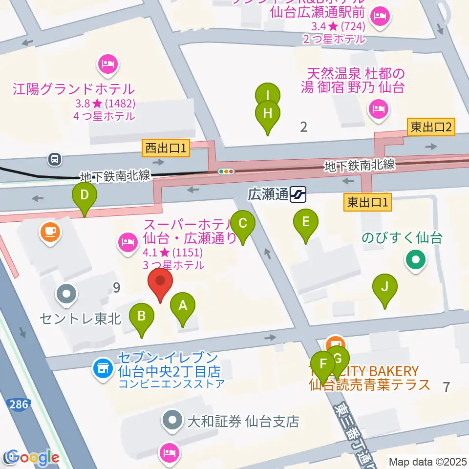 仙台ルフラン周辺の駐車場・コインパーキング一覧地図