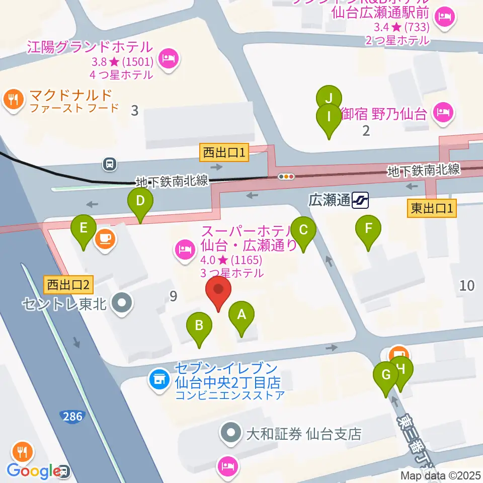 仙台ルフラン周辺の駐車場・コインパーキング一覧地図