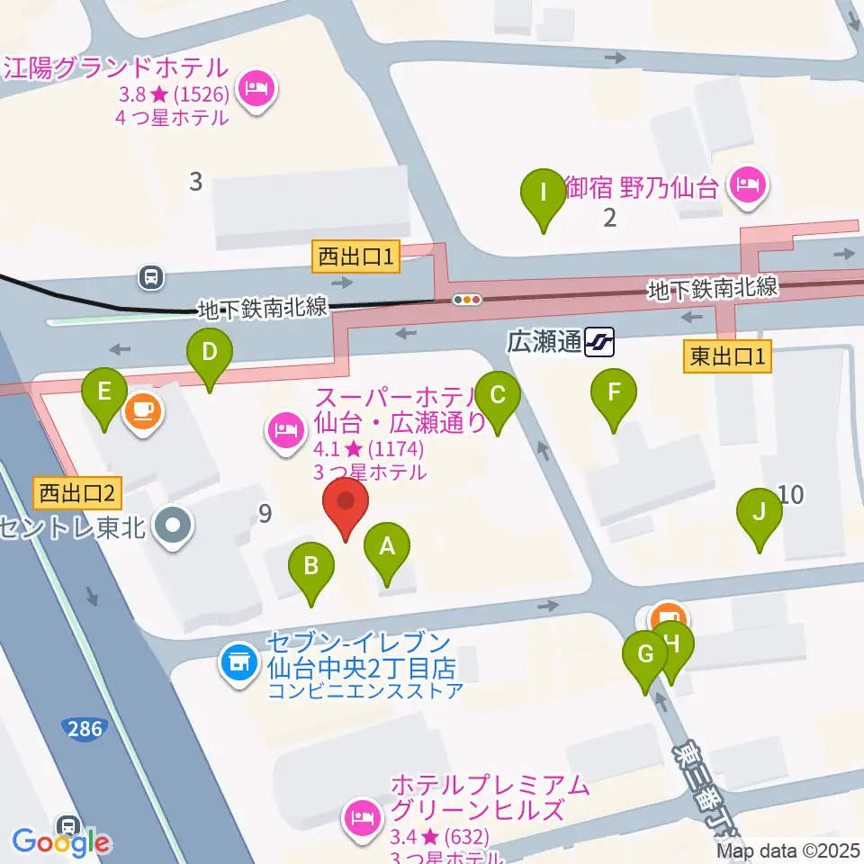 仙台ルフラン周辺の駐車場・コインパーキング一覧地図