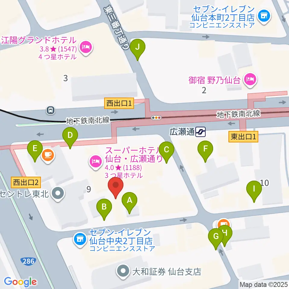 仙台ルフラン周辺の駐車場・コインパーキング一覧地図