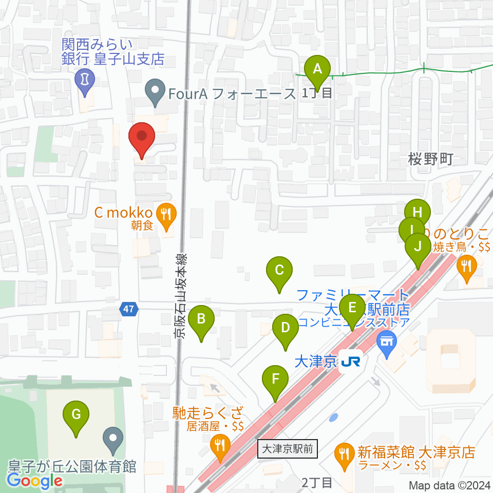 ヒラヤマ管楽器工房周辺の駐車場・コインパーキング一覧地図