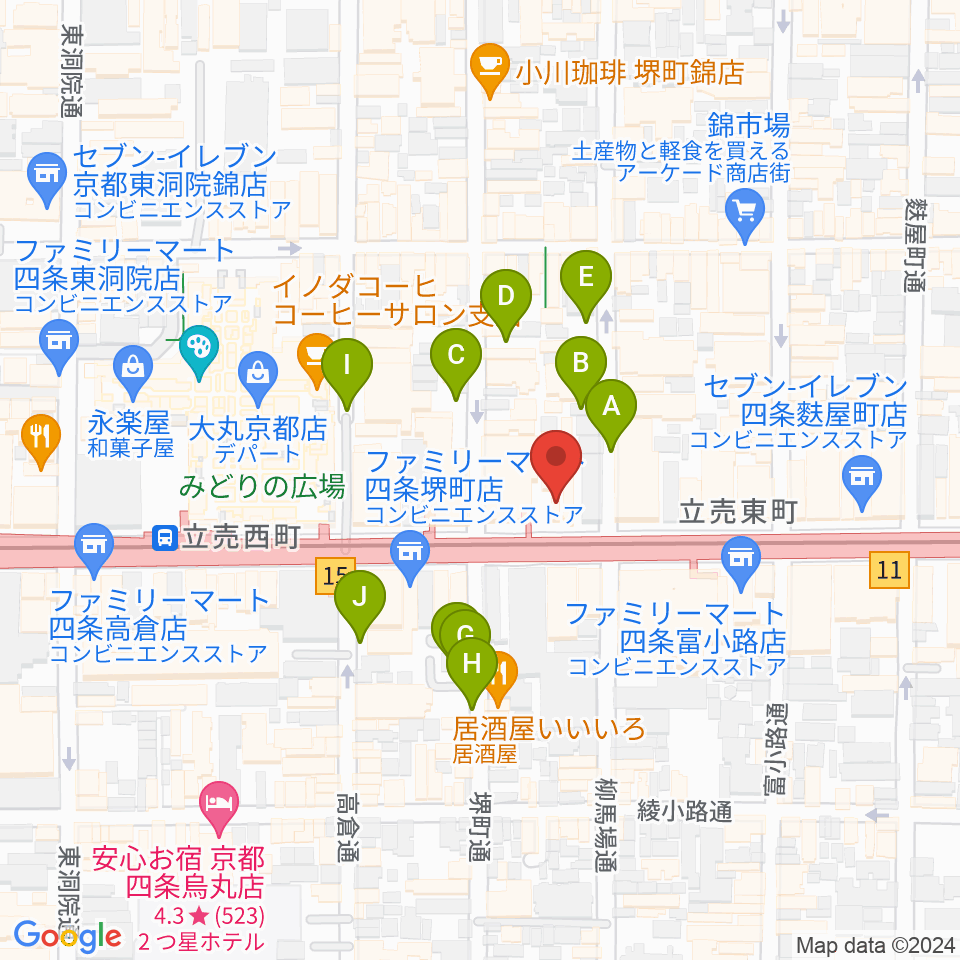 京都MUSE周辺の駐車場・コインパーキング一覧地図