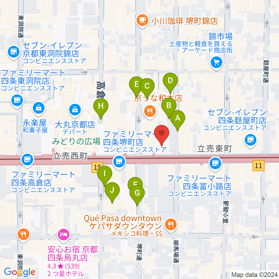 京都MUSE周辺の駐車場・コインパーキング一覧地図