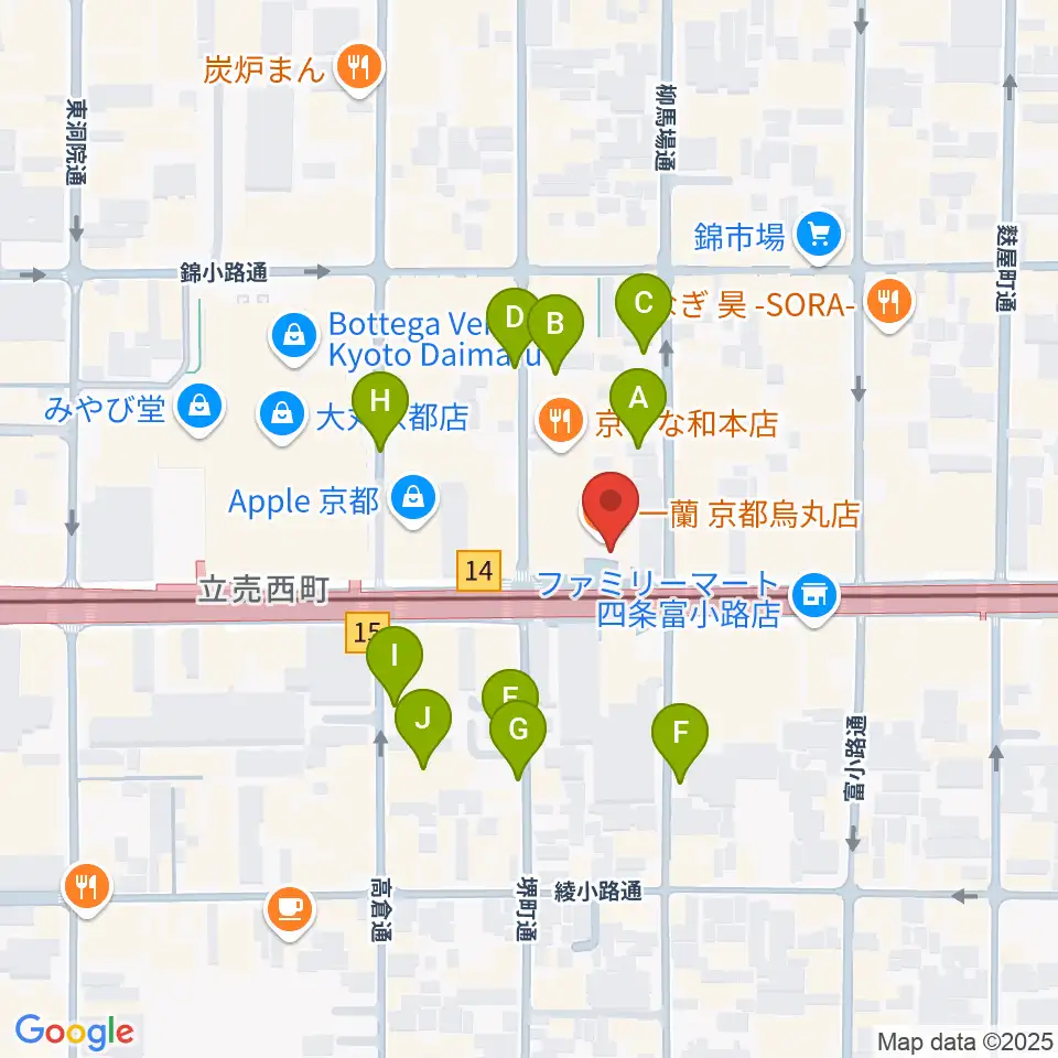 京都MUSE周辺の駐車場・コインパーキング一覧地図