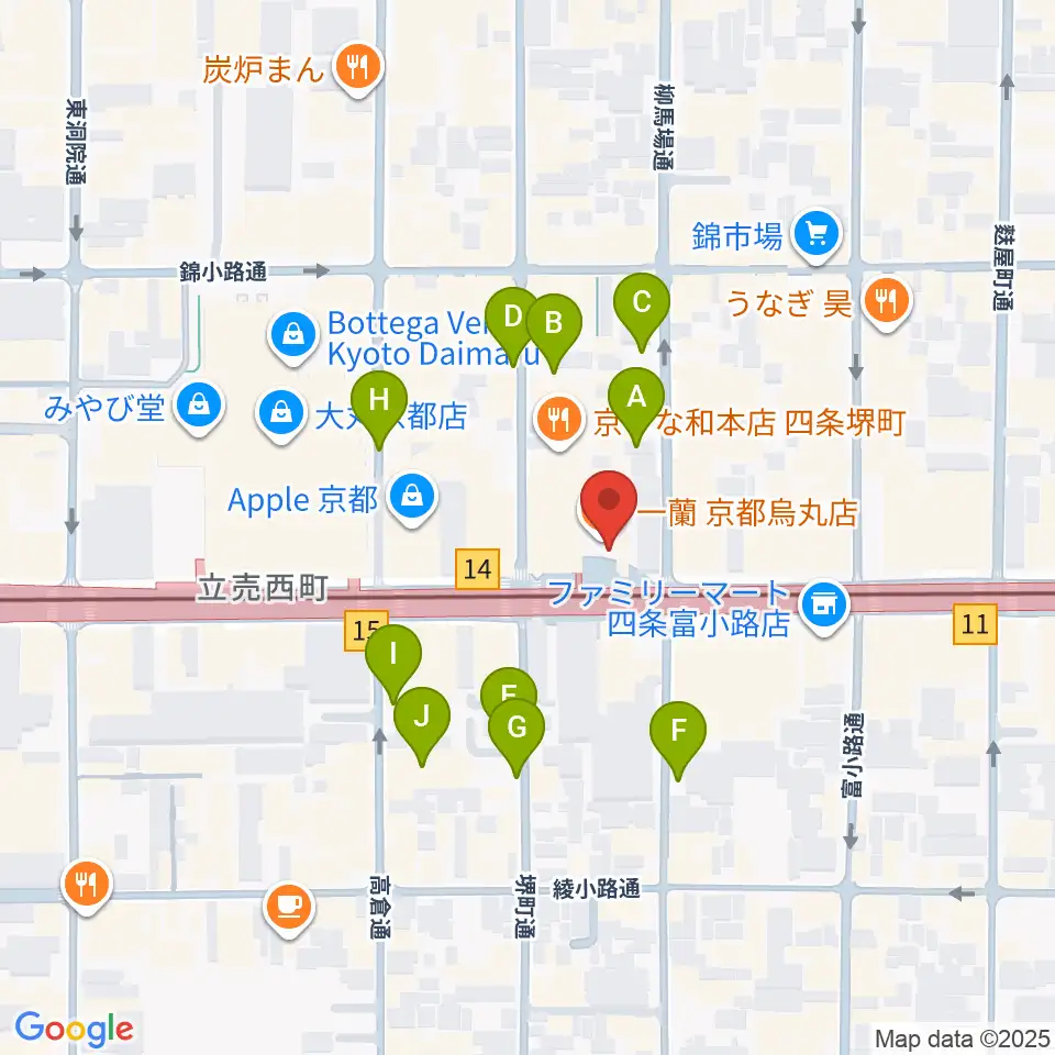 京都MUSE周辺の駐車場・コインパーキング一覧地図