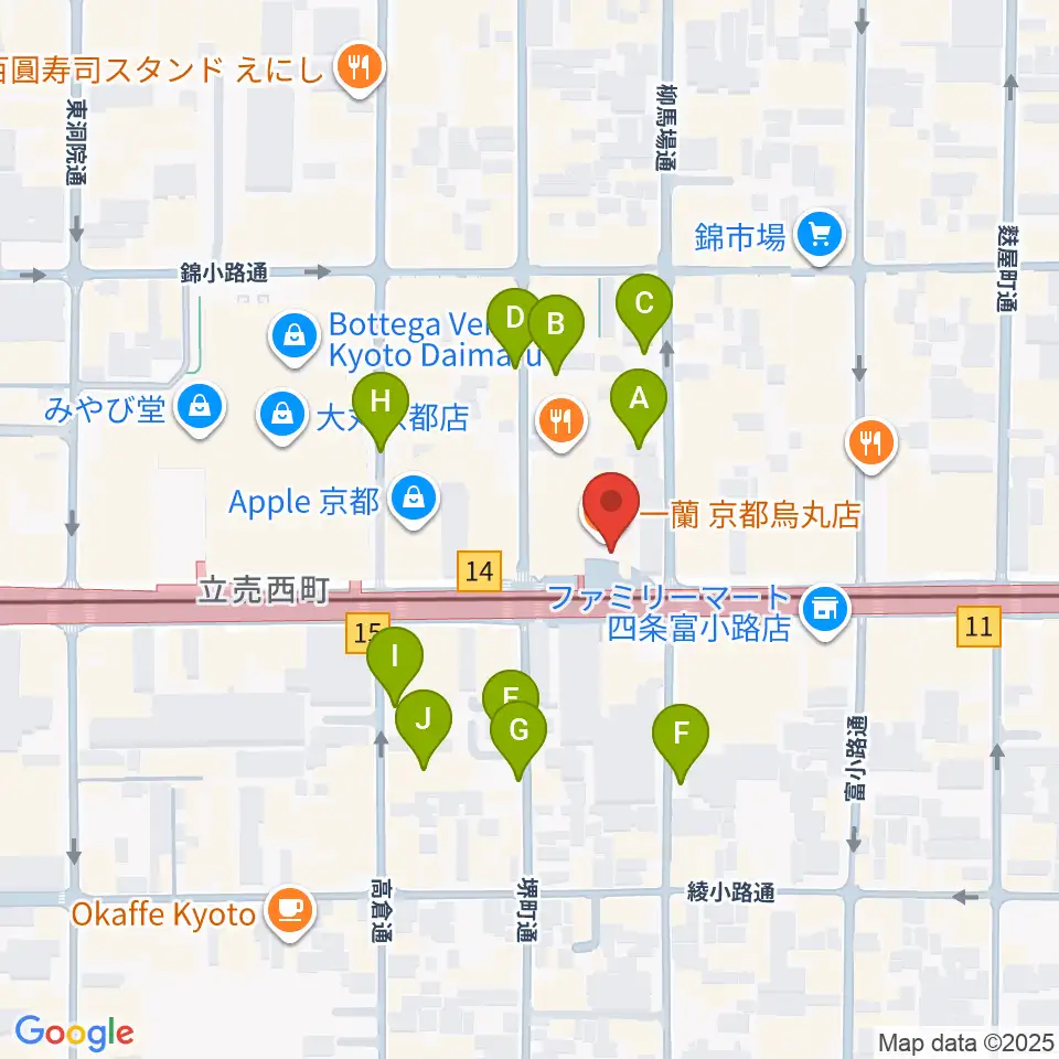 京都MUSE周辺の駐車場・コインパーキング一覧地図