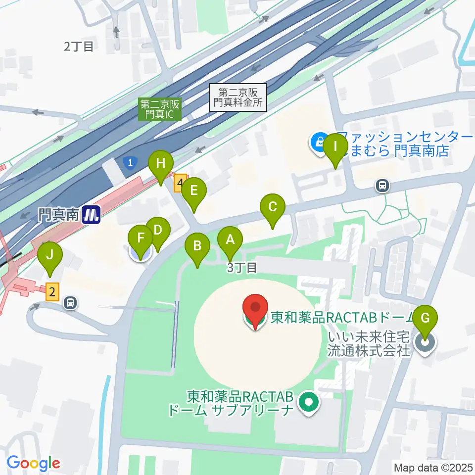 東和薬品RACTABドーム周辺の駐車場・コインパーキング一覧地図