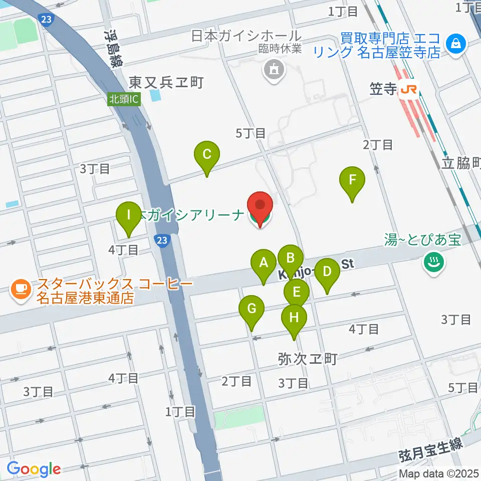 日本ガイシアリーナ周辺の駐車場・コインパーキング一覧地図