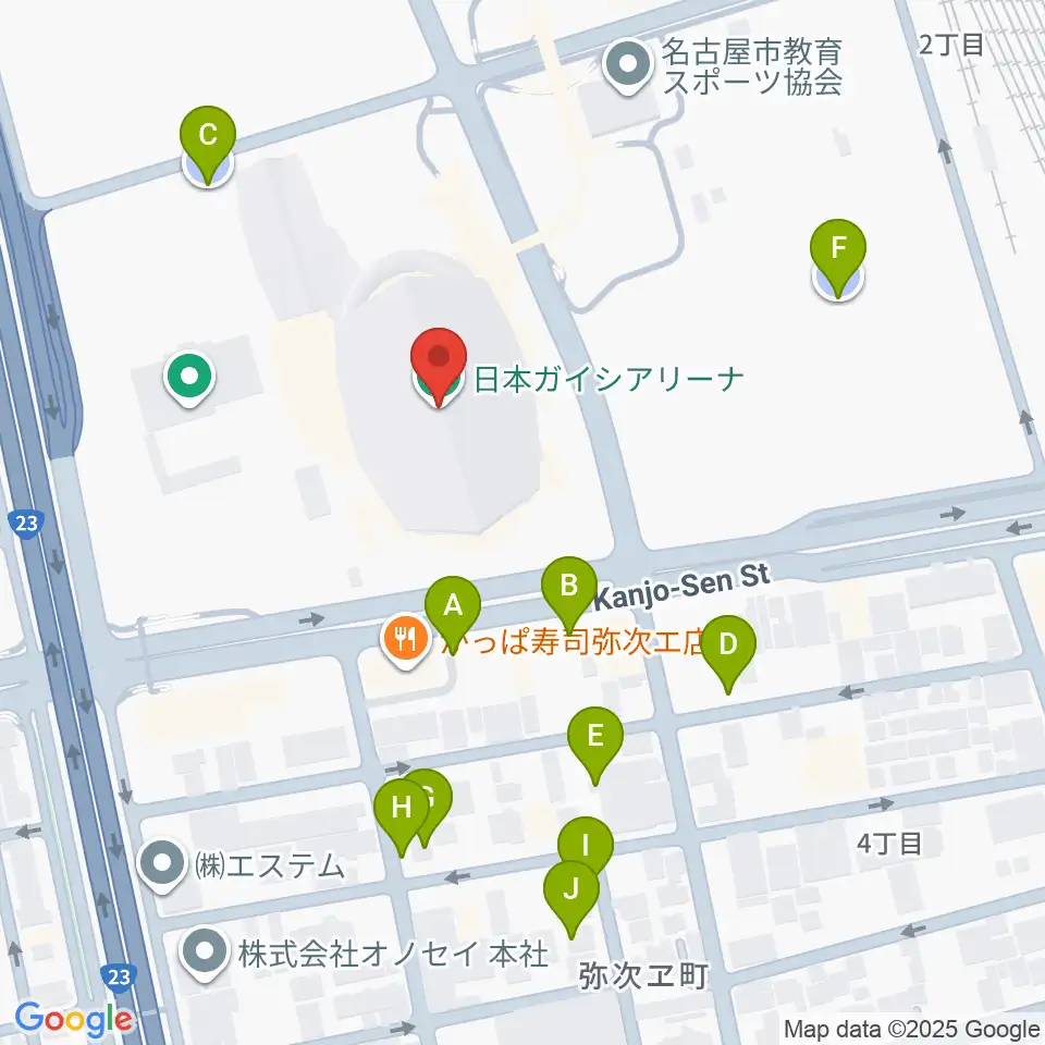 日本ガイシアリーナ周辺の駐車場・コインパーキング一覧地図