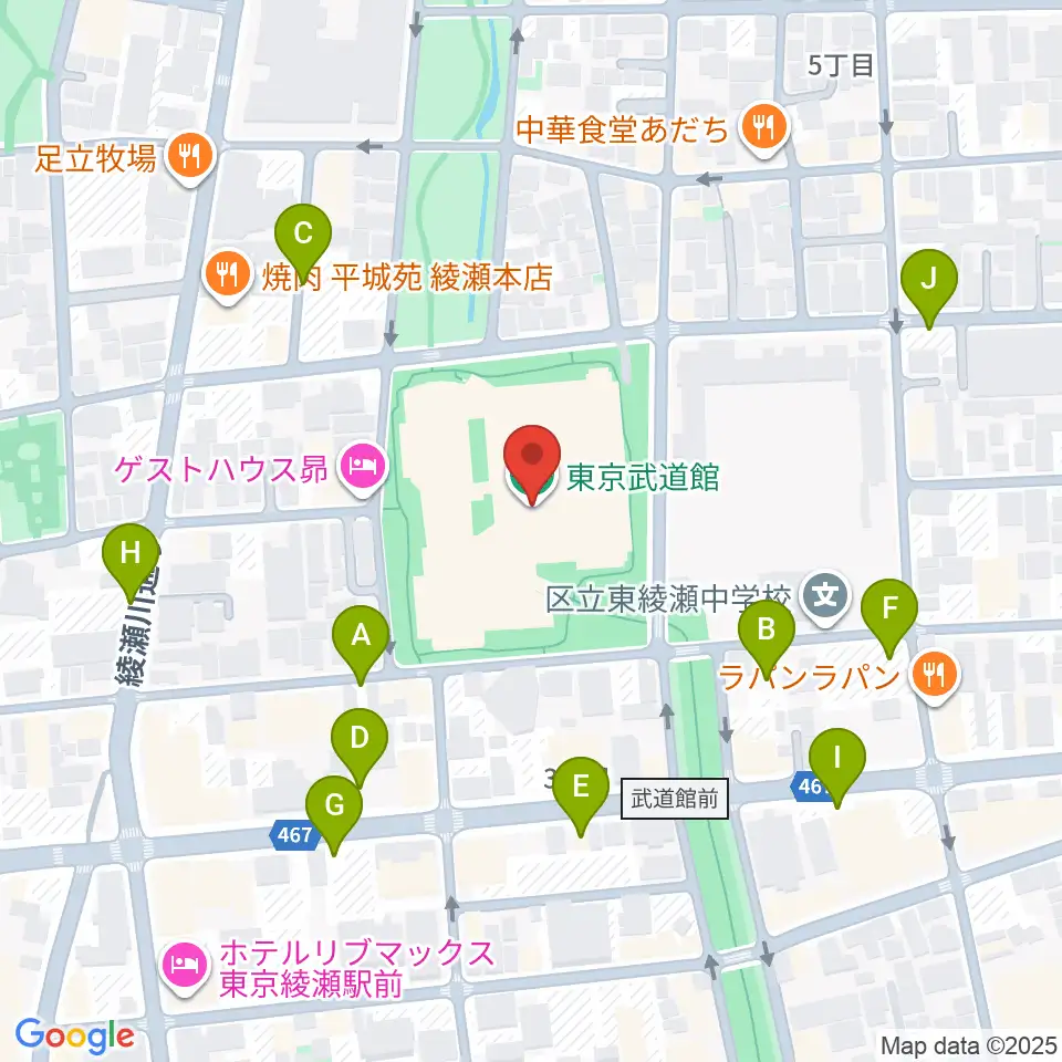 東京武道館周辺の駐車場・コインパーキング一覧地図