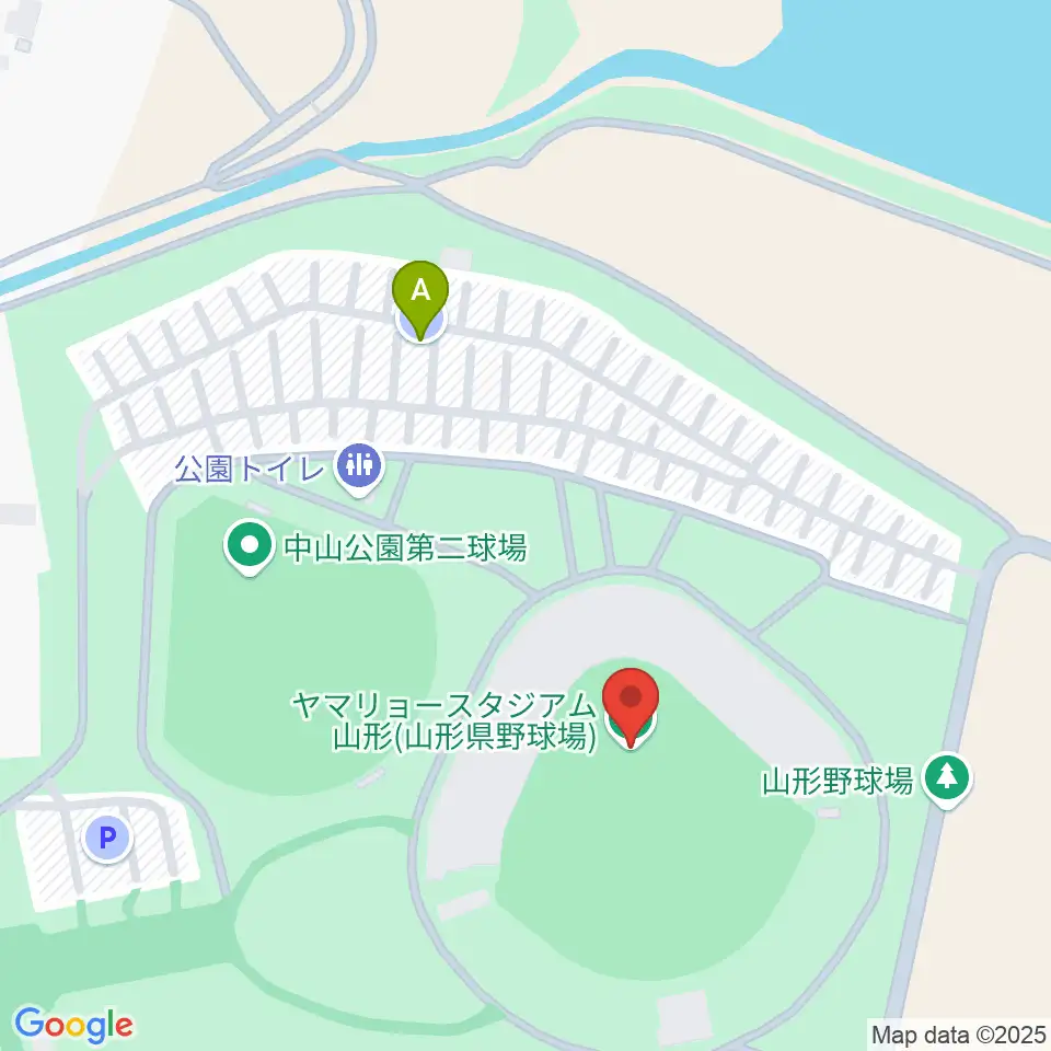 ヤマリョースタジアム山形周辺の駐車場・コインパーキング一覧地図