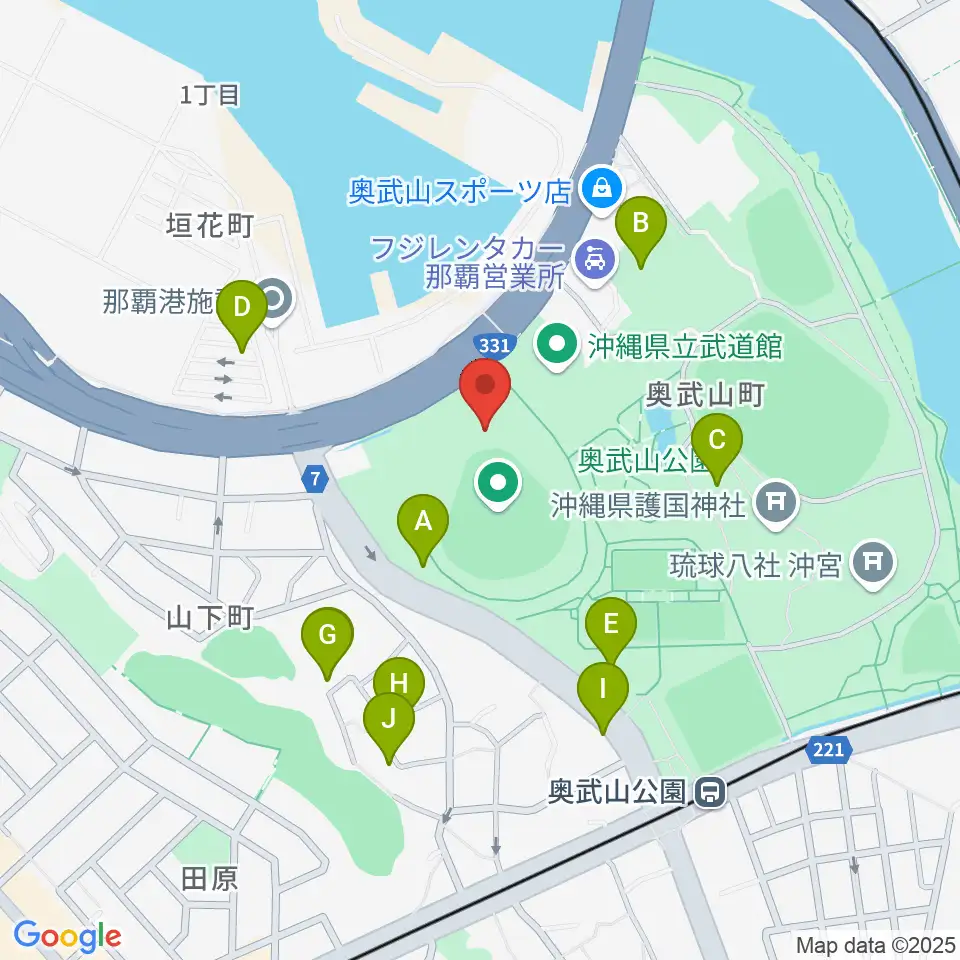 沖縄セルラースタジアム那覇周辺の駐車場・コインパーキング一覧地図