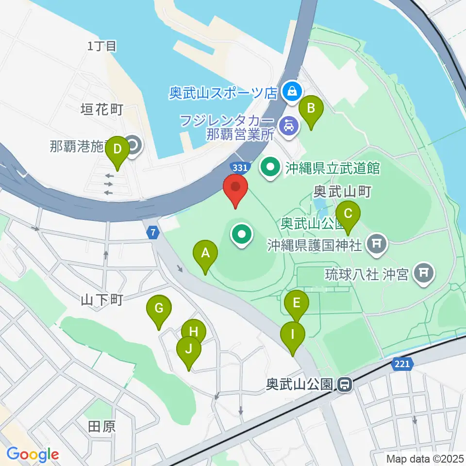 沖縄セルラースタジアム那覇周辺の駐車場・コインパーキング一覧地図