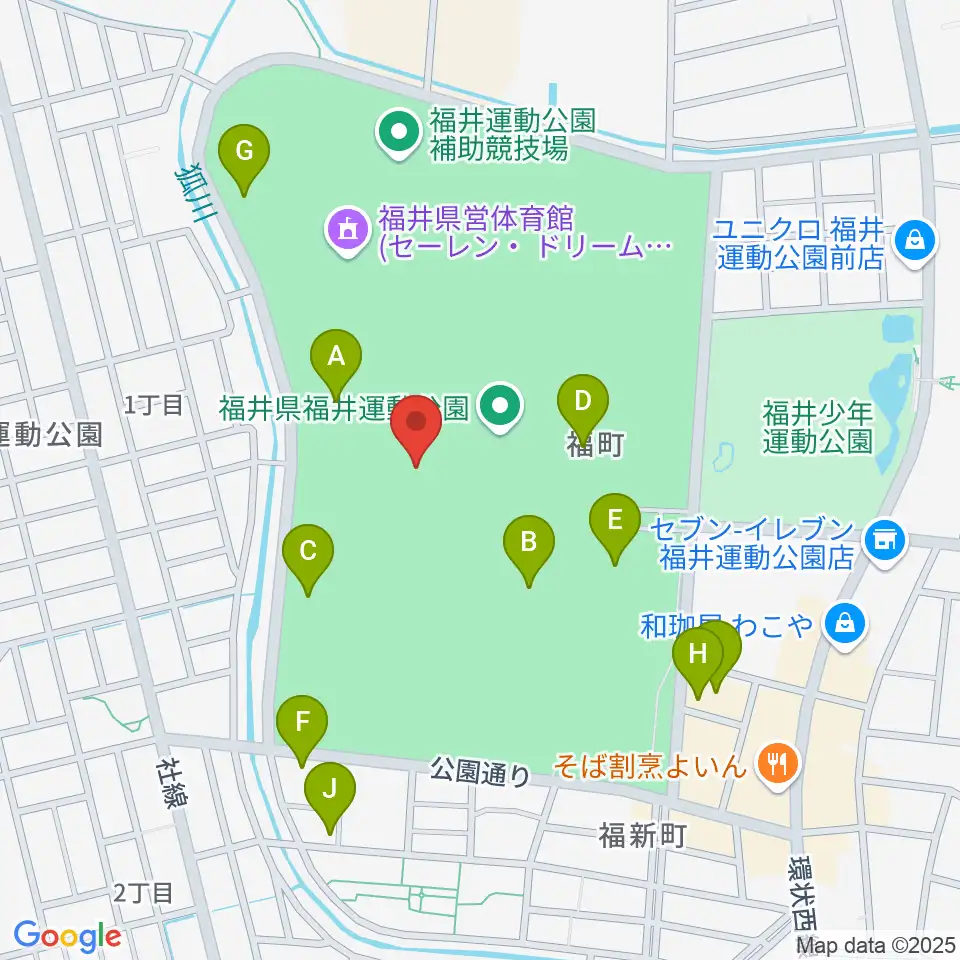 セーレン・ドリームスタジアム周辺の駐車場・コインパーキング一覧地図