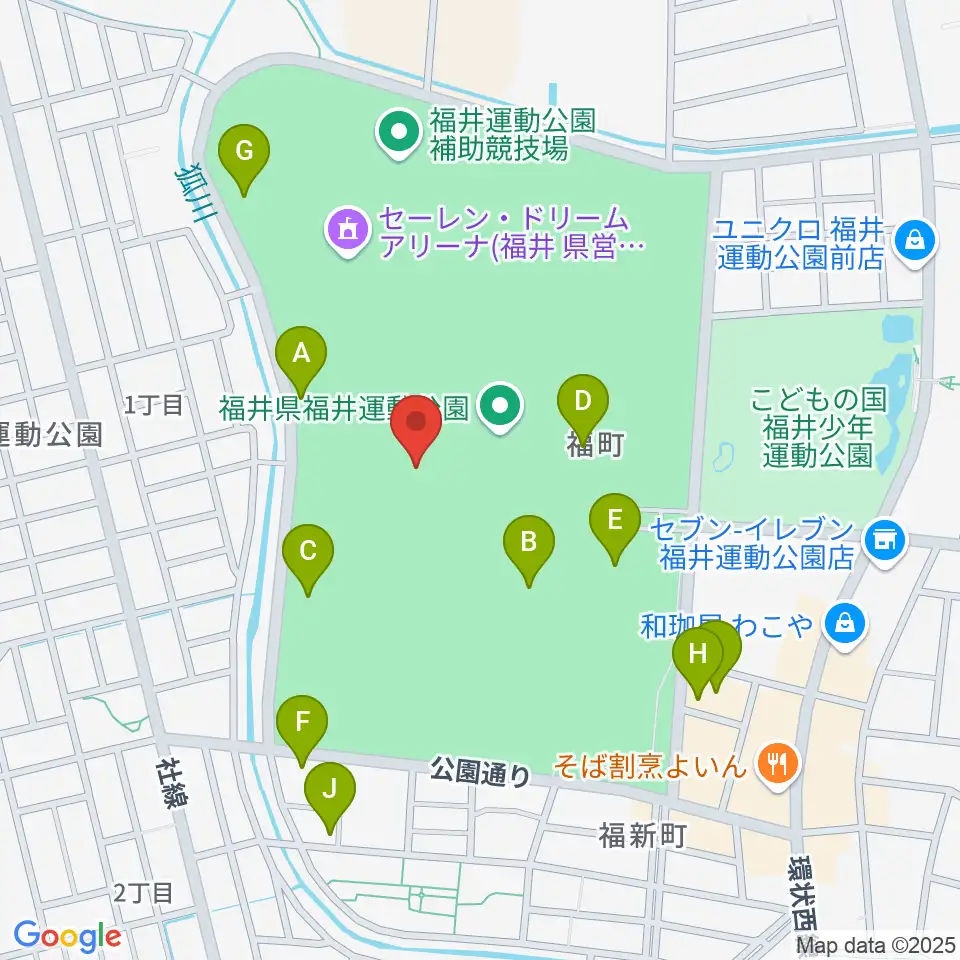 セーレン・ドリームスタジアム周辺の駐車場・コインパーキング一覧地図