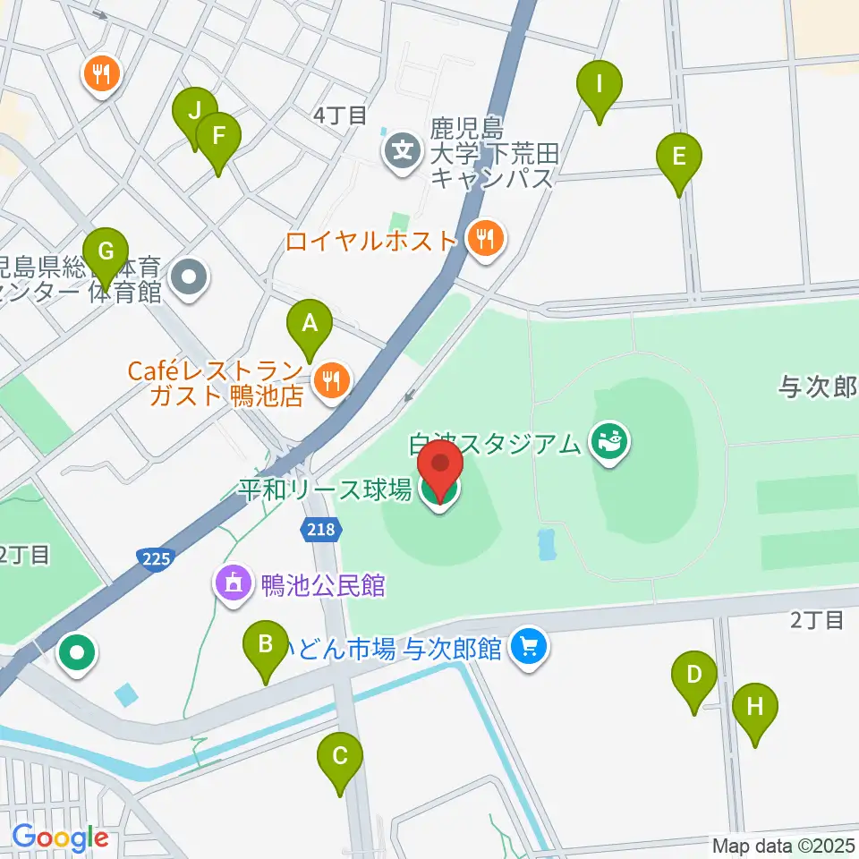 平和リース球場周辺の駐車場・コインパーキング一覧地図