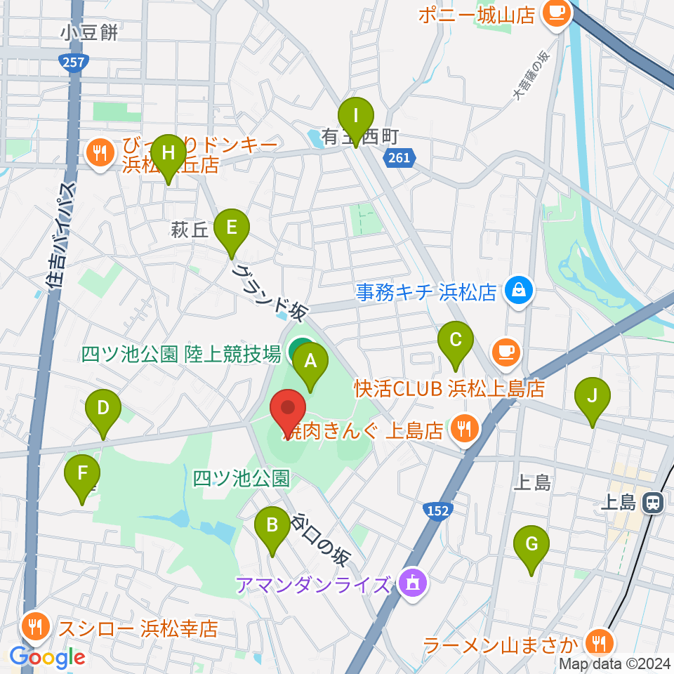 浜松球場周辺の駐車場・コインパーキング一覧地図