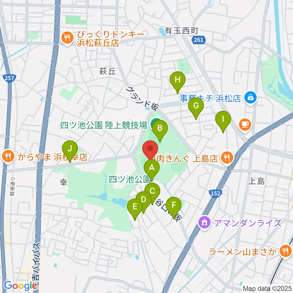 浜松球場周辺の駐車場・コインパーキング一覧地図