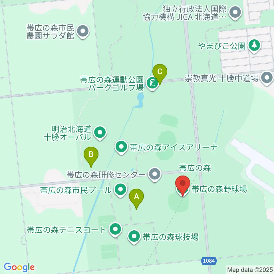 帯広の森野球場周辺の駐車場・コインパーキング一覧地図